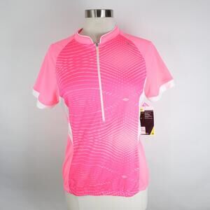 Nishiki Women's Cycling Jersey Size Large Pink 1/4 Zip Top Bike Bicycle NEW